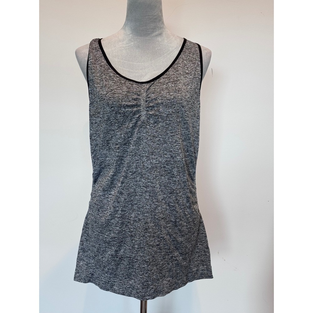 Time and Tru Maternity Grey Space Dye Ruched Side Racerback Tank Top XXL 20
